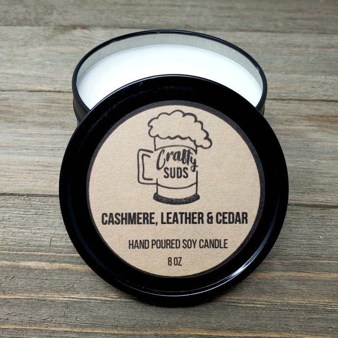 Cashmere Leather & Cedar Hand Poured Soy Candle